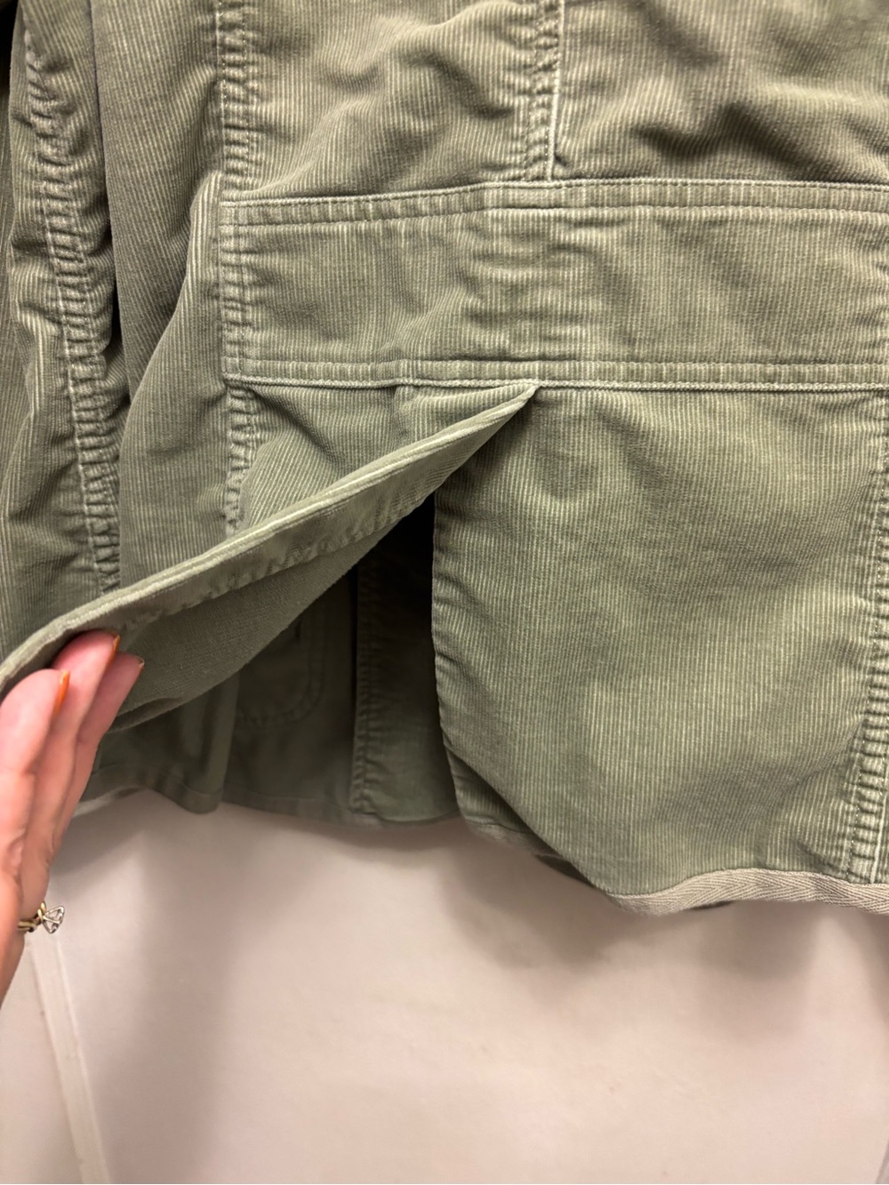 LL Bean Utility Jacket/Blazer Corduroy Size 2X Color Sage Green - Picture 6 of 9